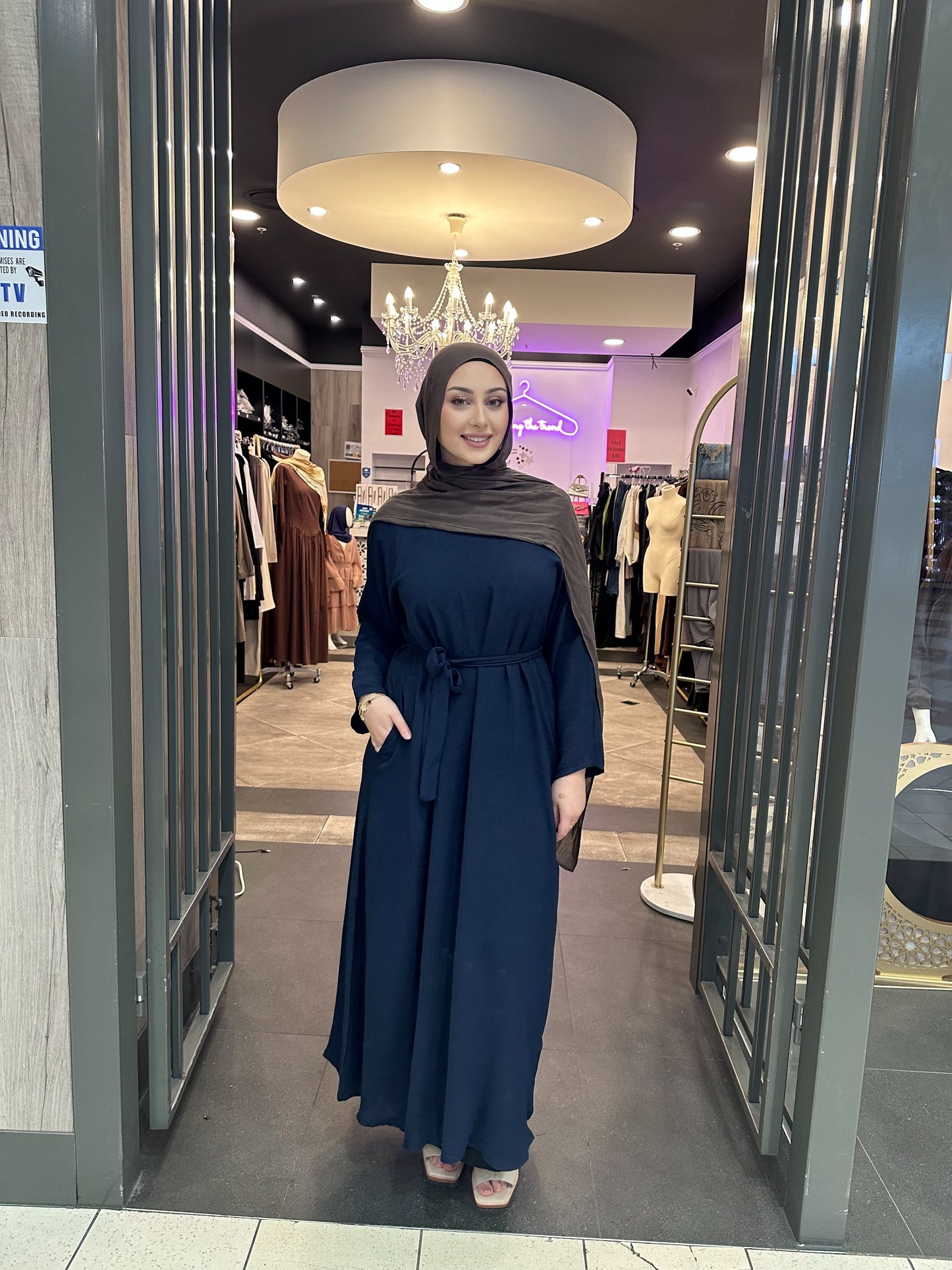 Plain abaya Tie Wasit