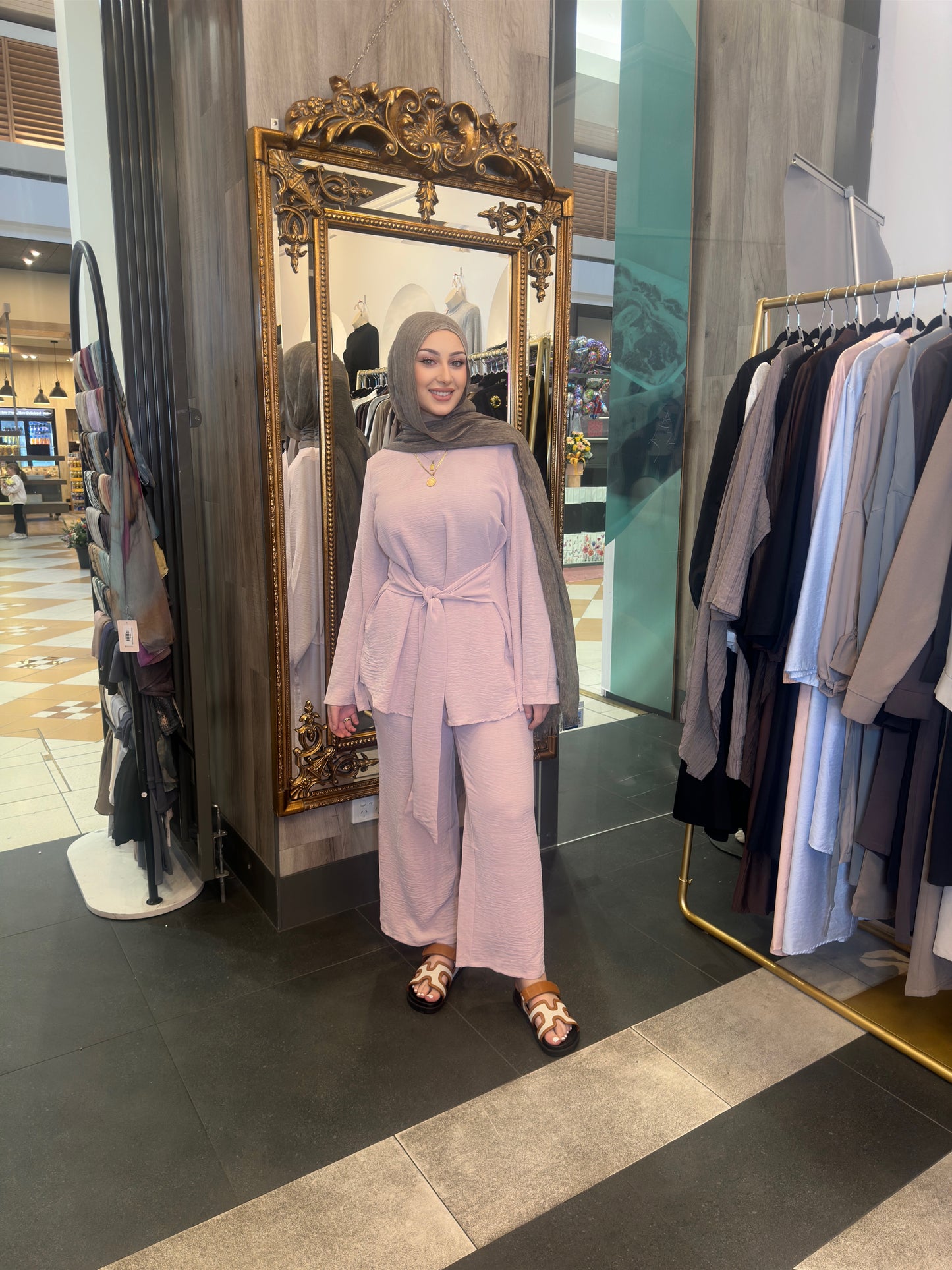Myra tie set-Dusty Pink