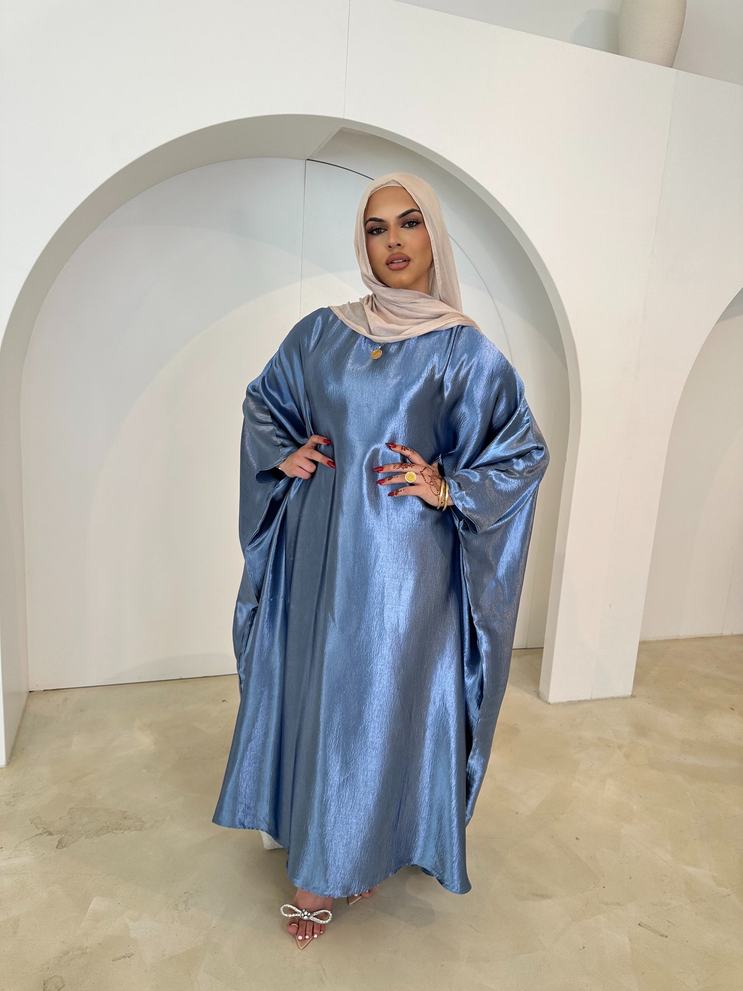 Sophia Butterfly Abaya- Light Blue