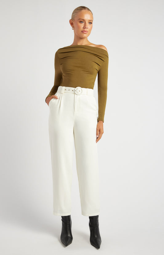Buckle Pants- White