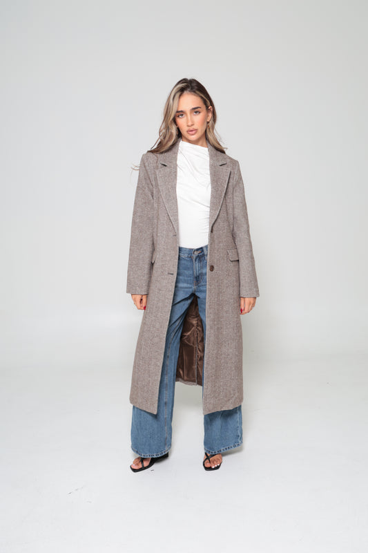 Wool Herringbone Coat