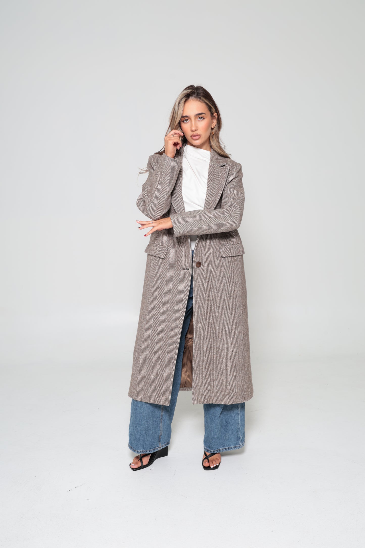 Wool Herringbone Coat