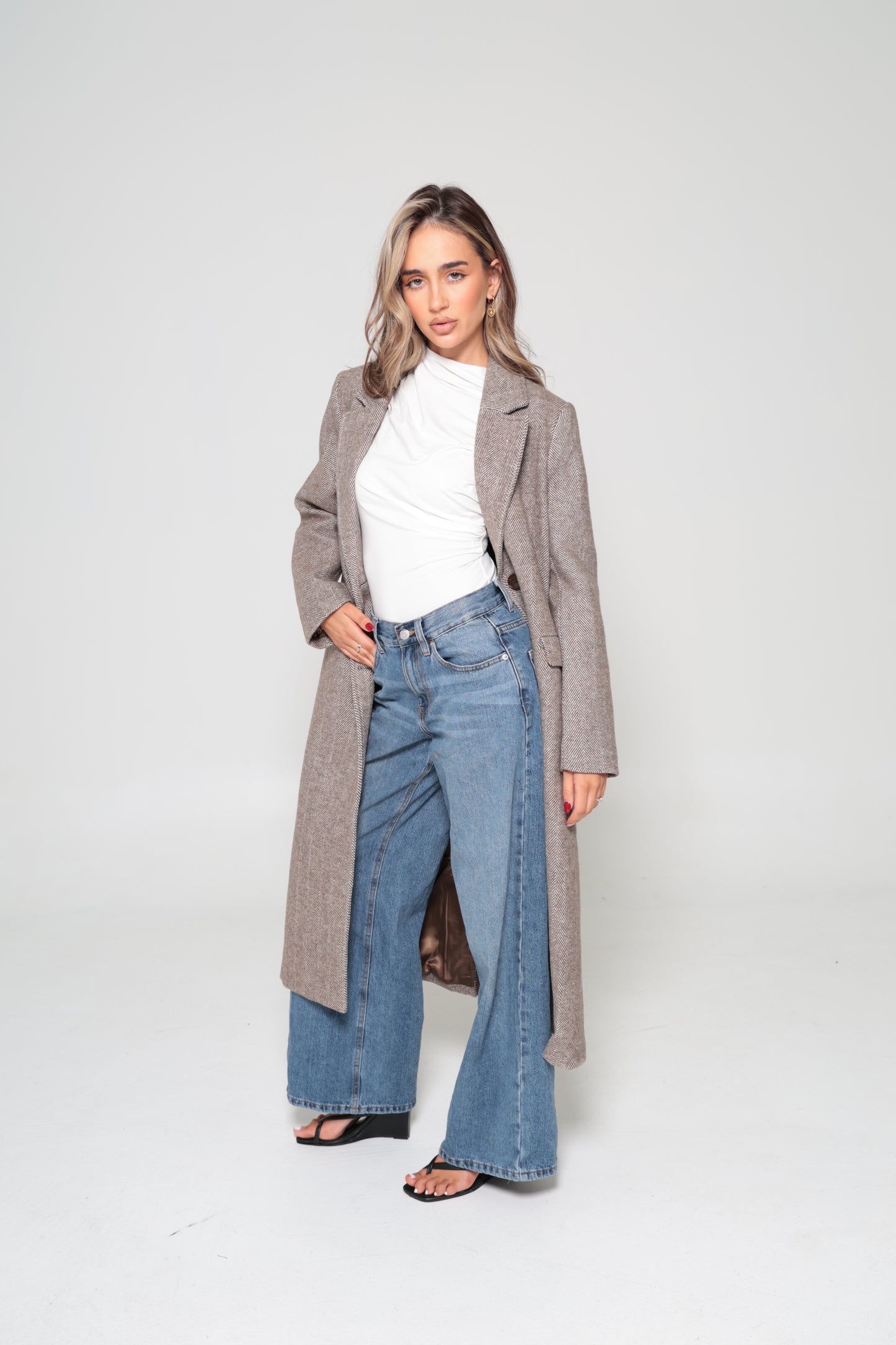 Wool Herringbone Coat