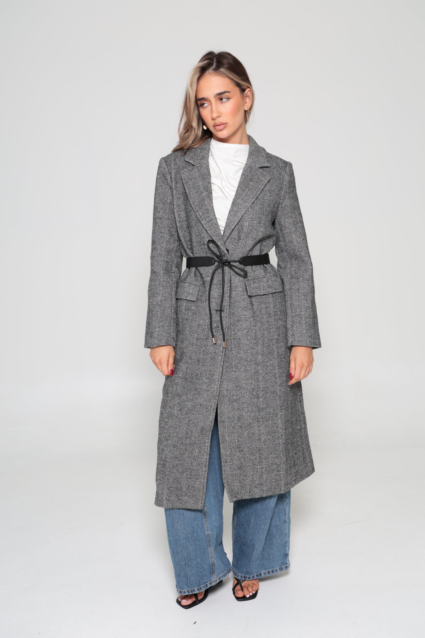 Wool Herringbone Coat