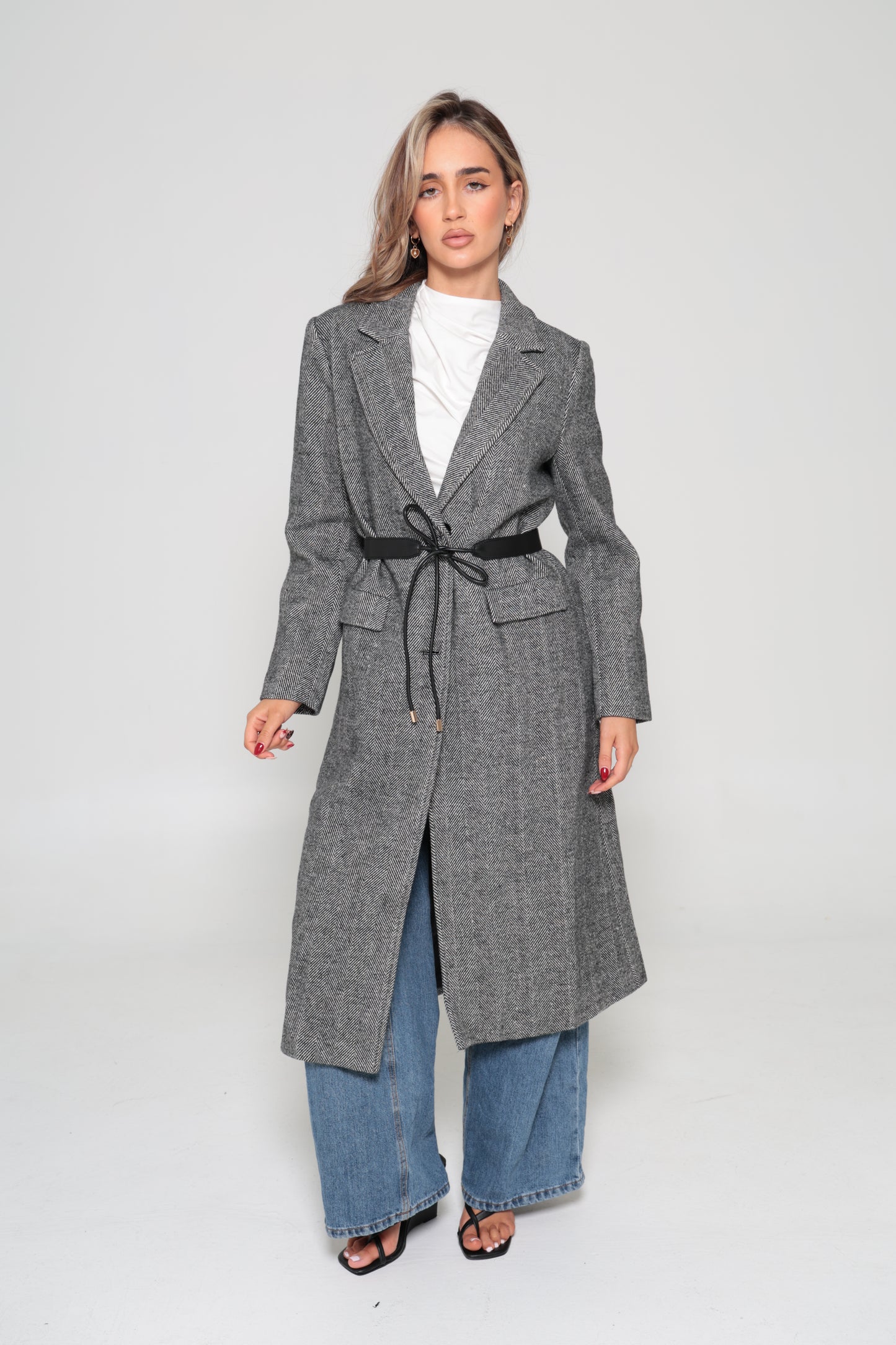 Wool Herringbone Coat