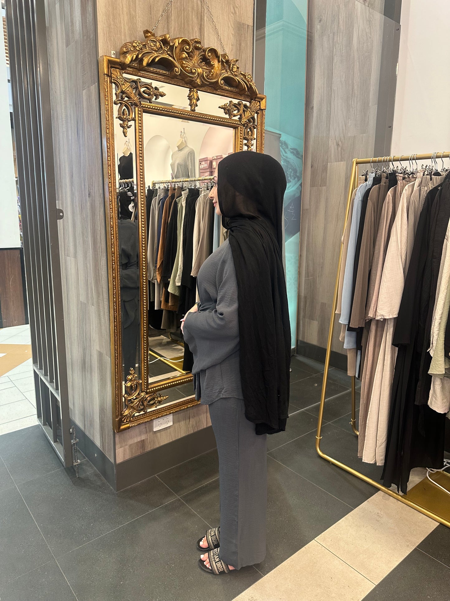 Myra tie set- charcoal