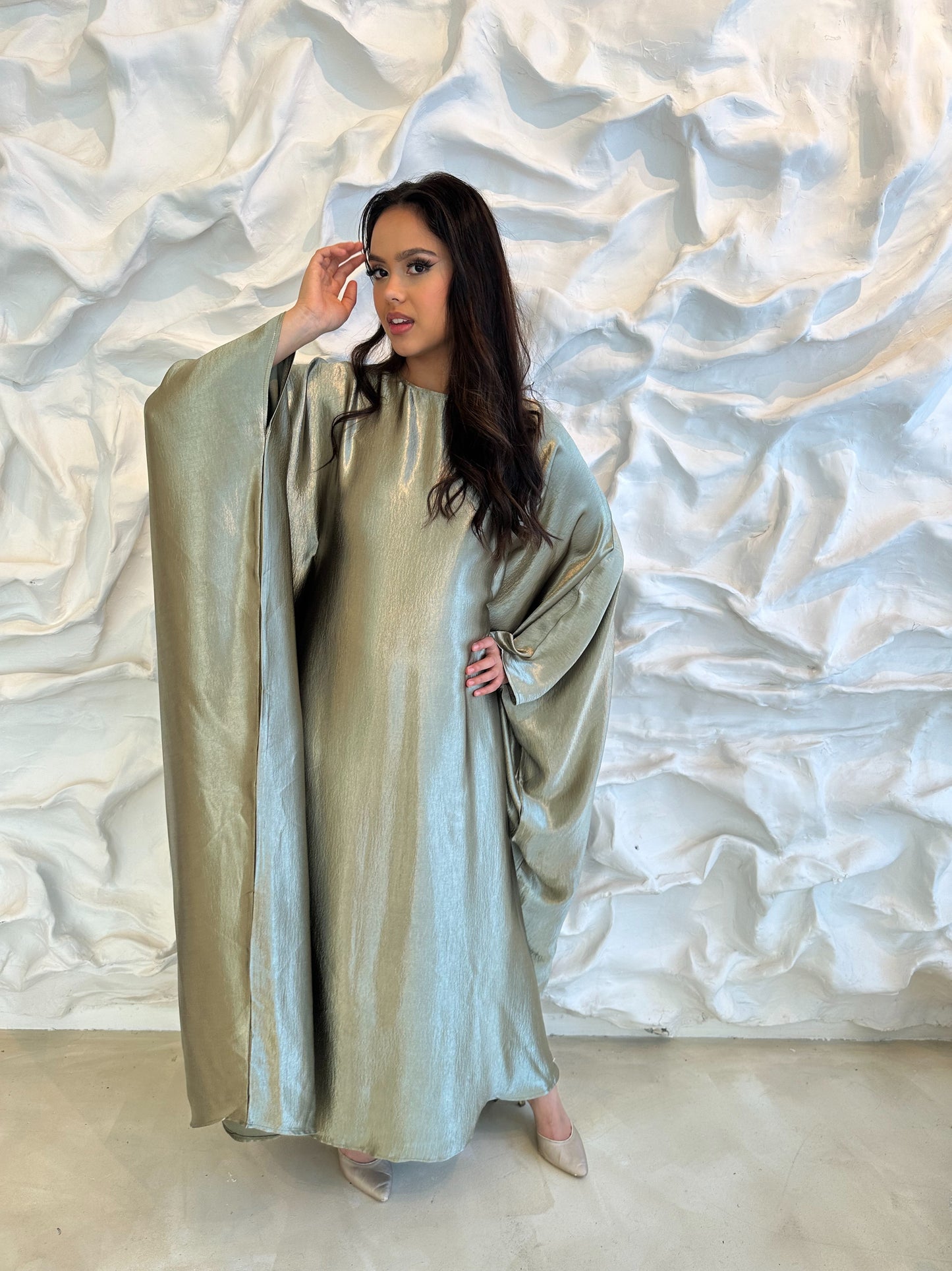 Sophia Butterfly Abaya - Olive Green