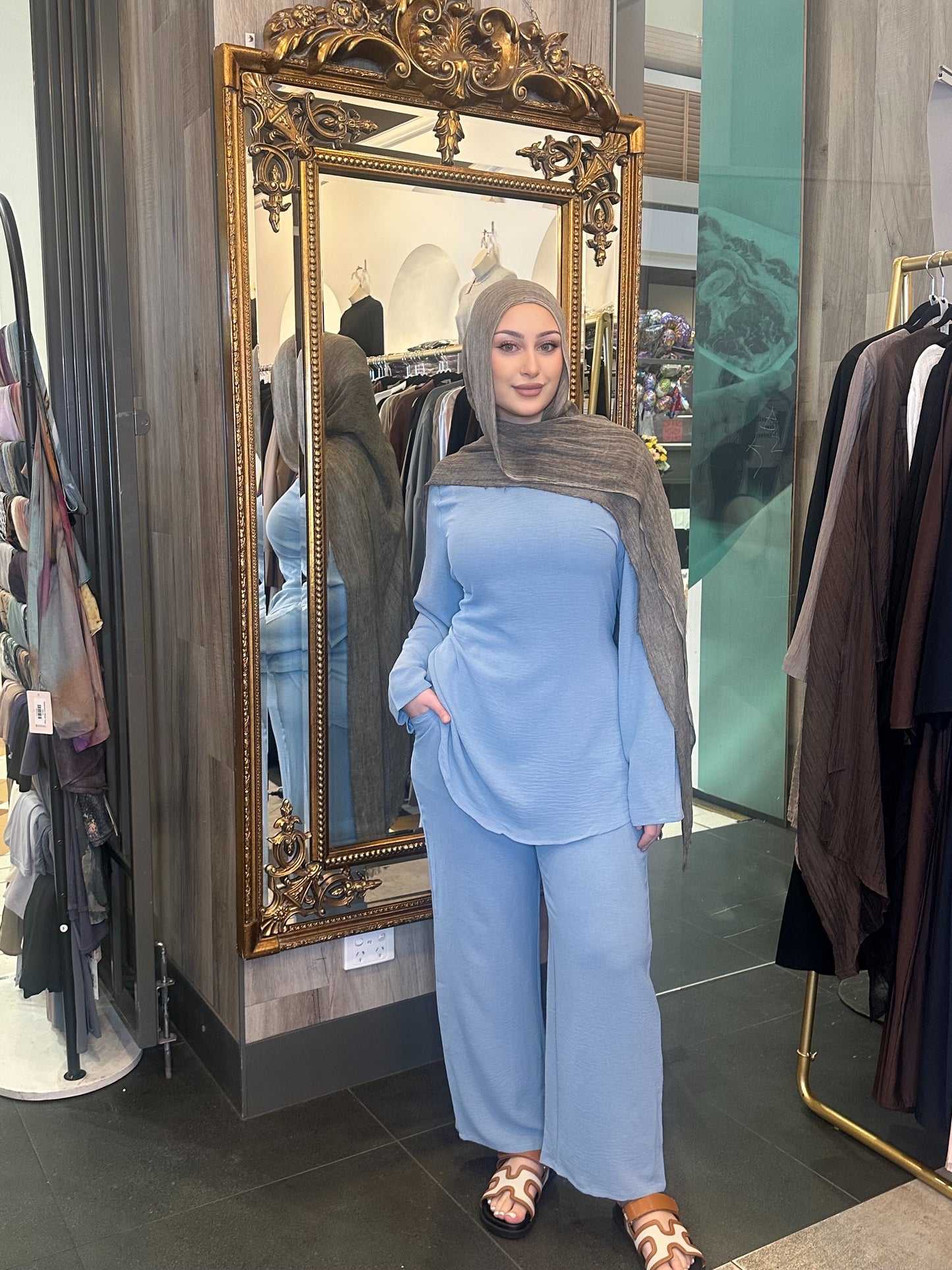 Myra tie set-Powder Blue