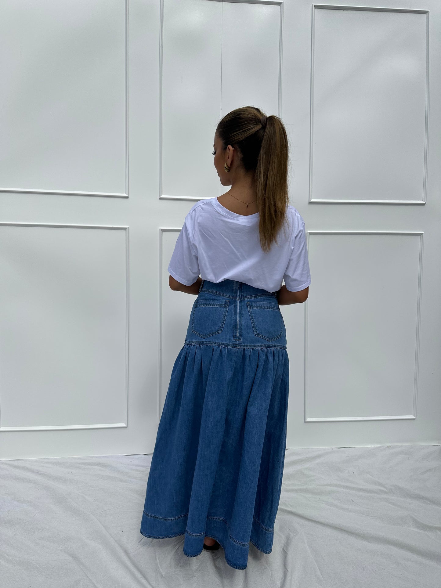 Lina Maxi Denim Skirt Indigo