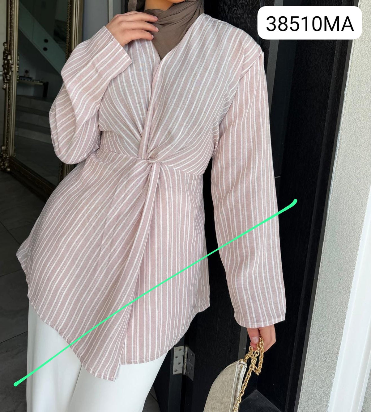 Nesrine Stripe Twist Top