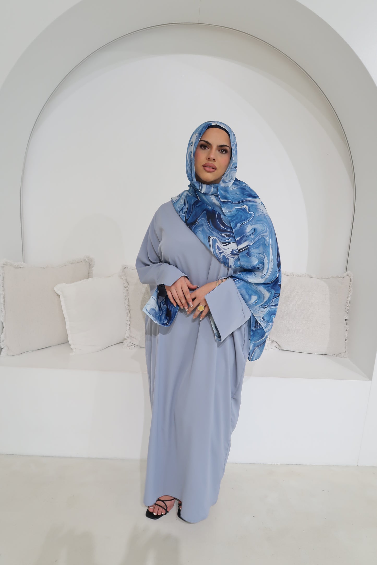 Abaya With Hijab Set-Blue