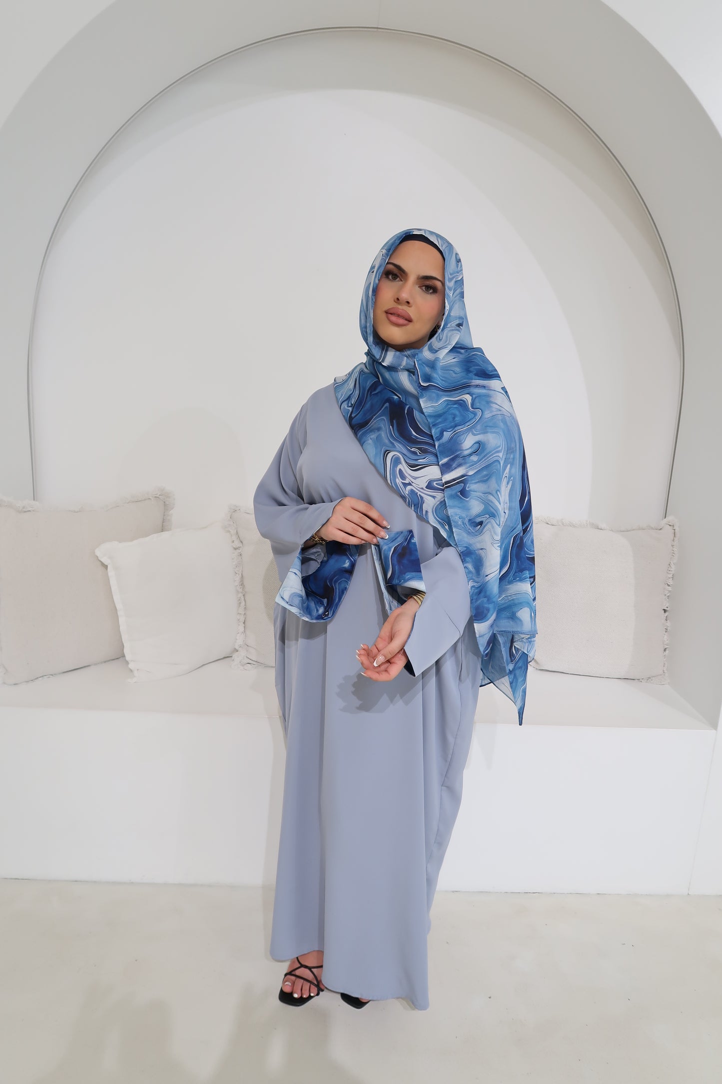 Abaya With Hijab Set-Blue