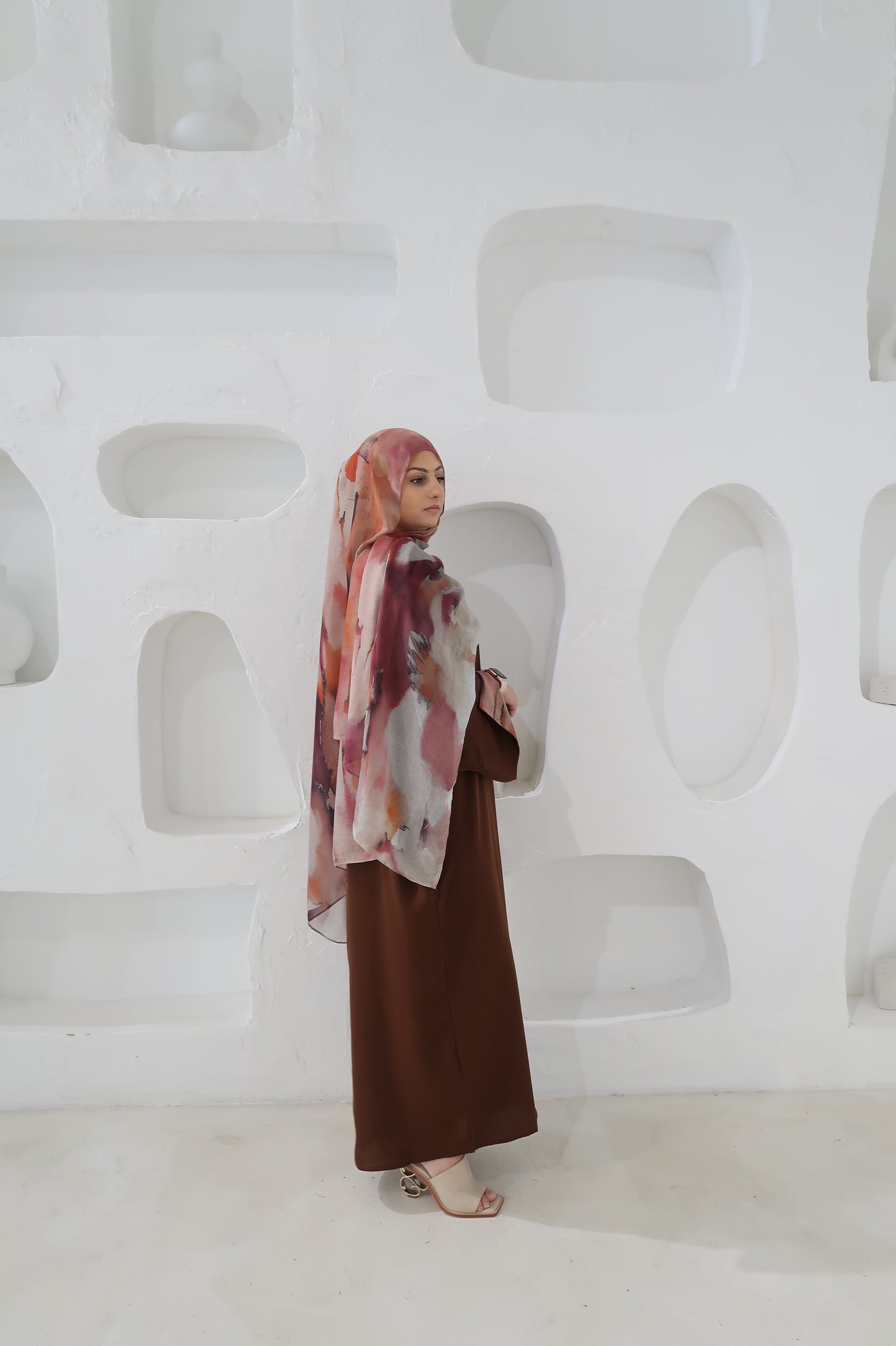 Abaya With Hijab Set-Brown