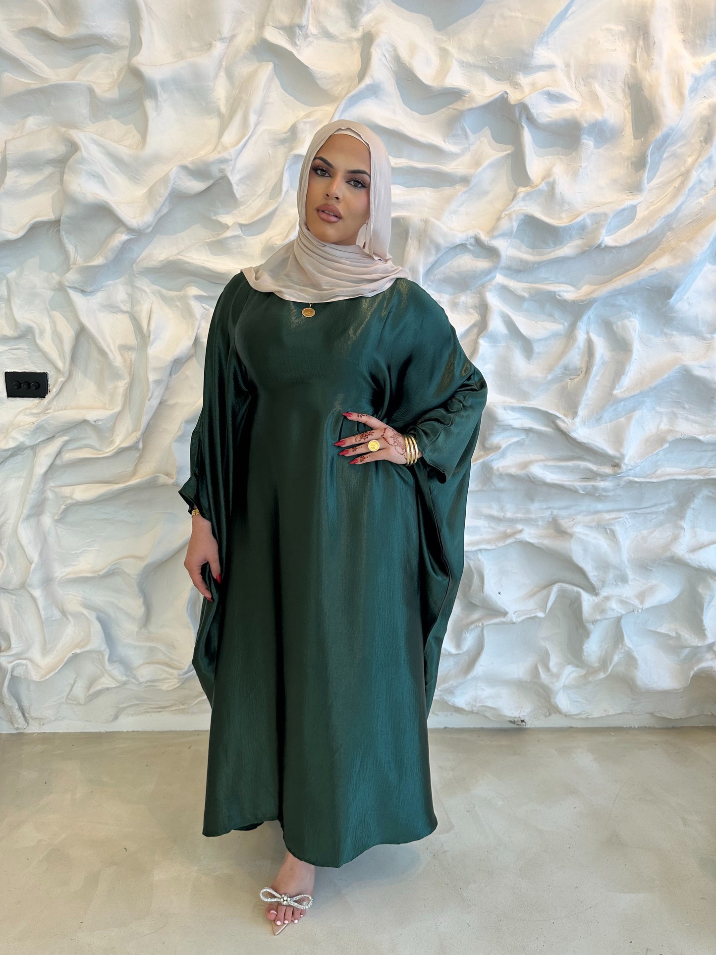 Sophia Butterfly Abaya- Dark Green