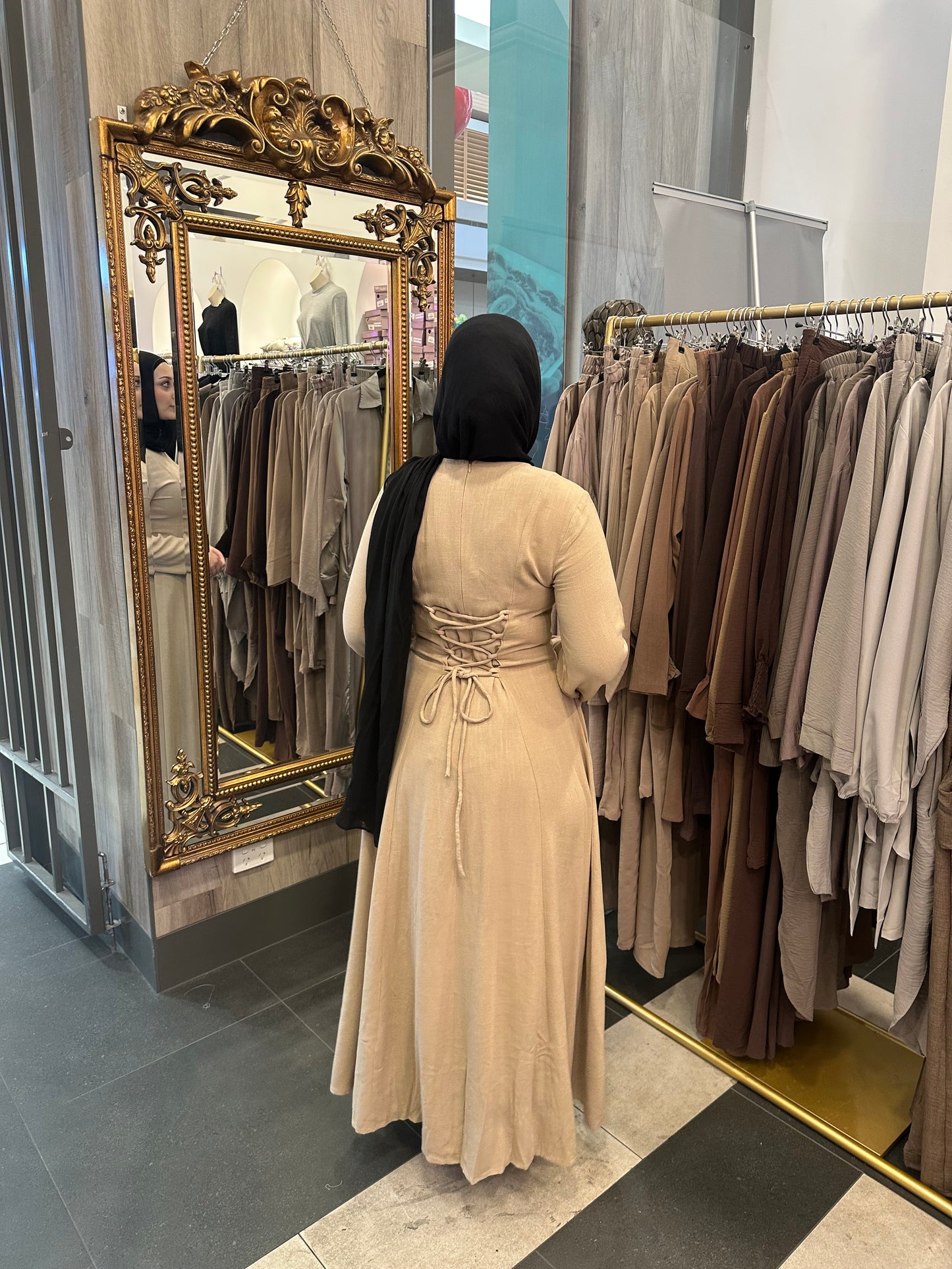 Talia Linen Dress-Mocha
