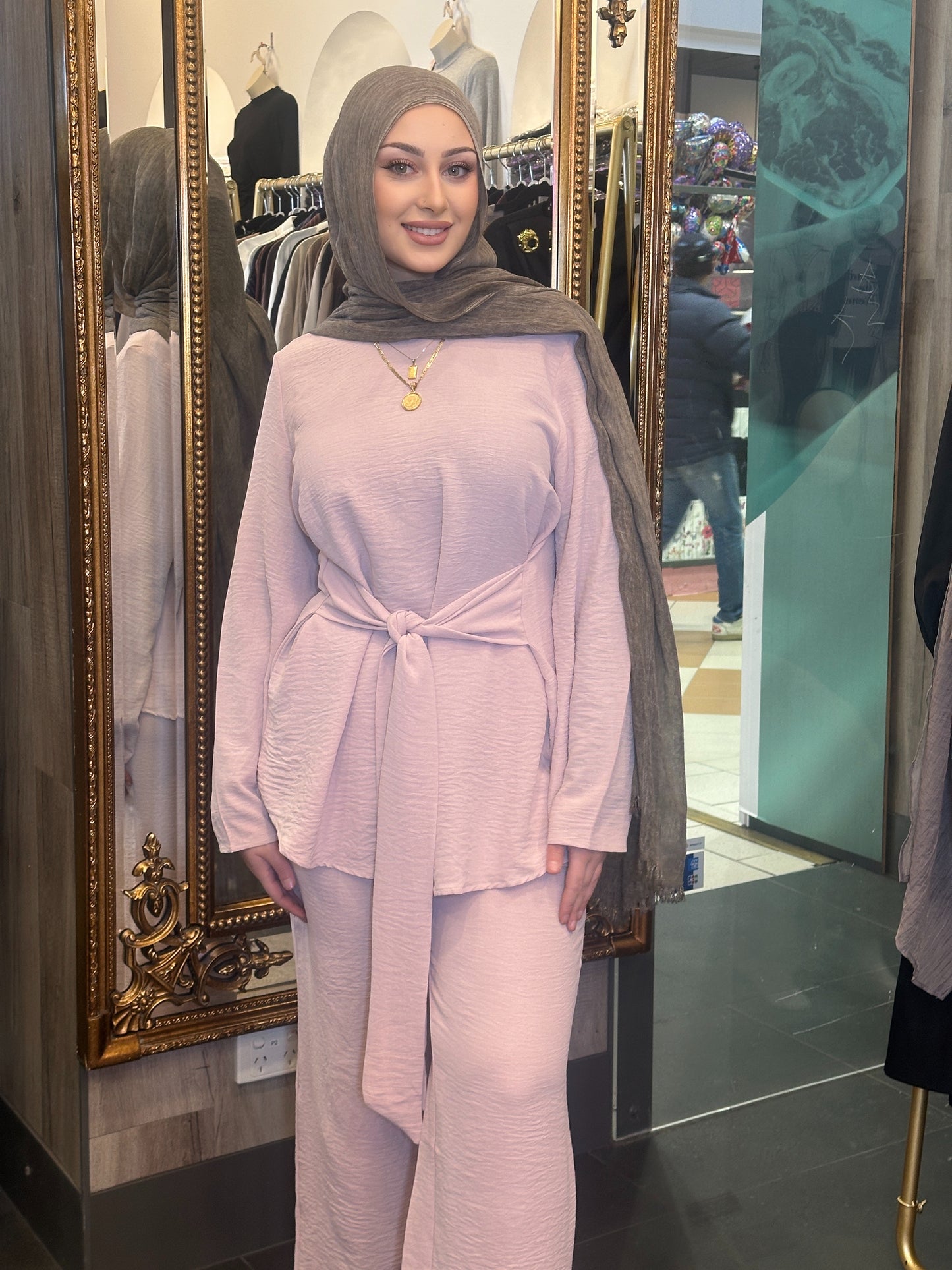 Myra tie set-Dusty Pink