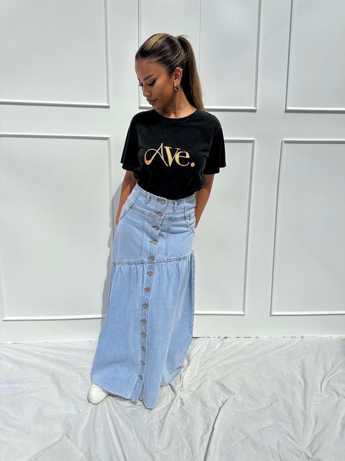Hamilton Skirt- Denim Blue