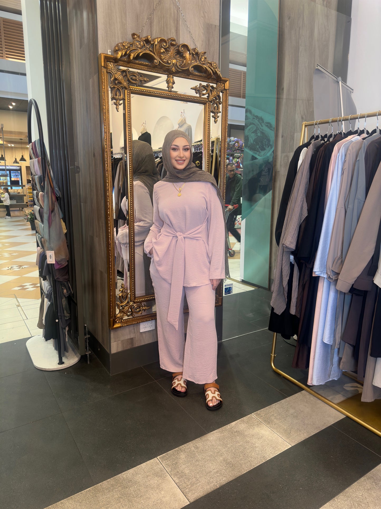 Myra tie set-Dusty Pink