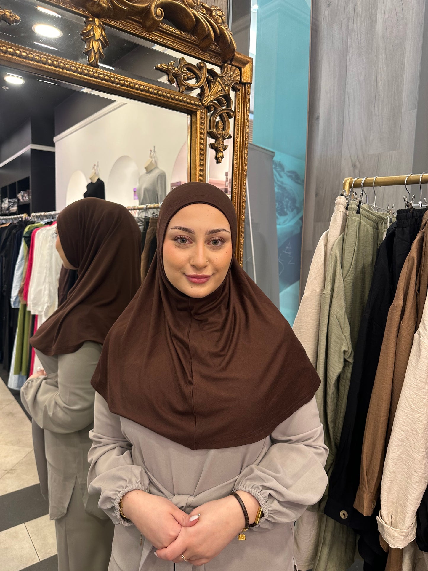 Amira 2pc hijab set (Chocolate)