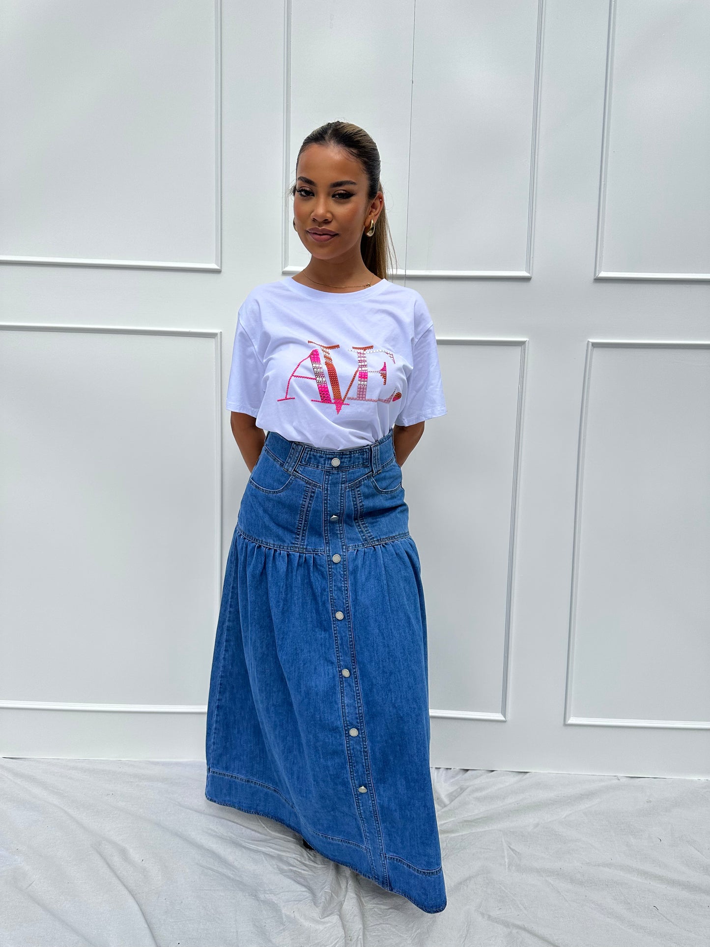 Lina Maxi Denim Skirt Indigo