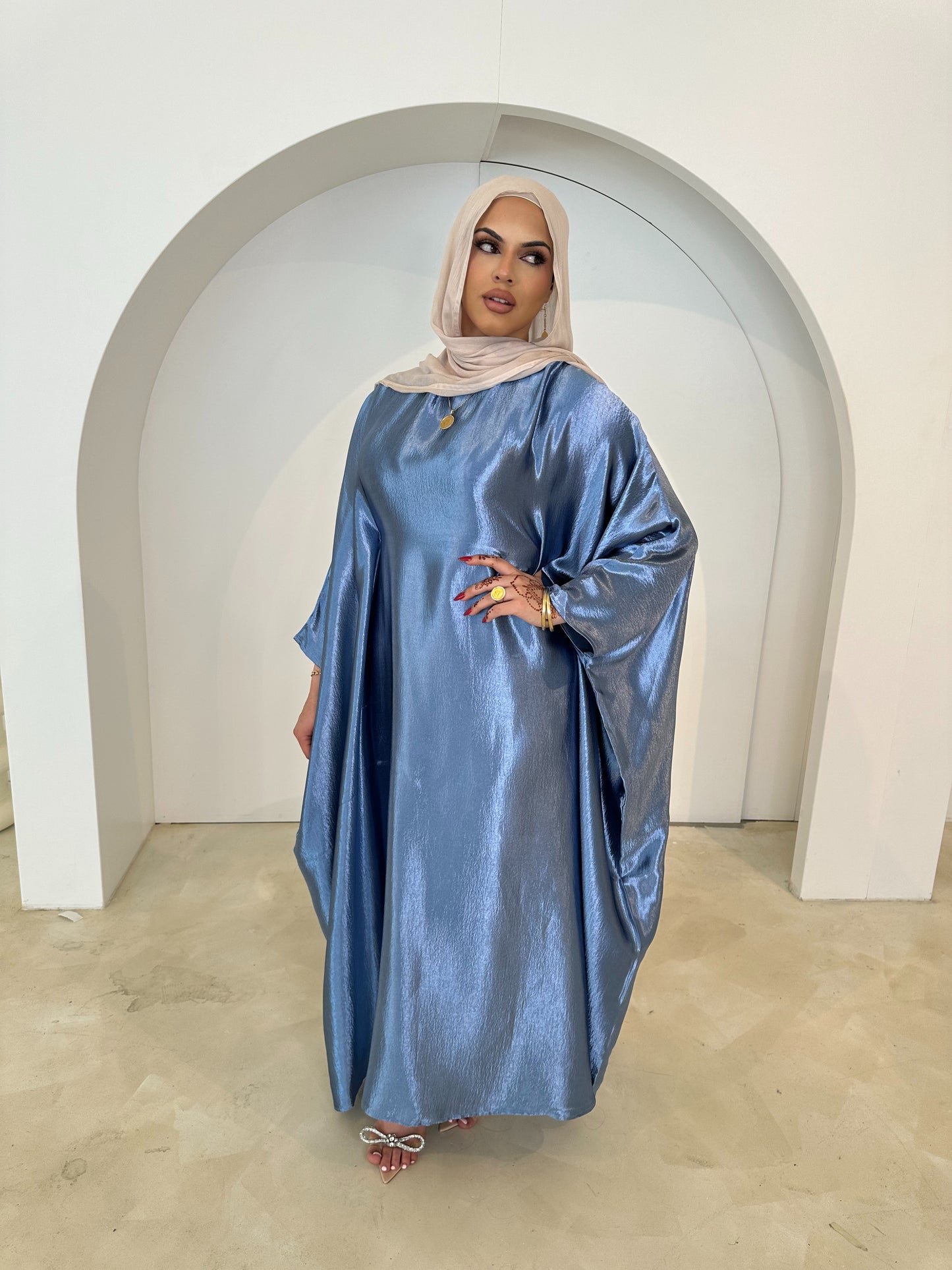 Sophia Butterfly Abaya- Light Blue