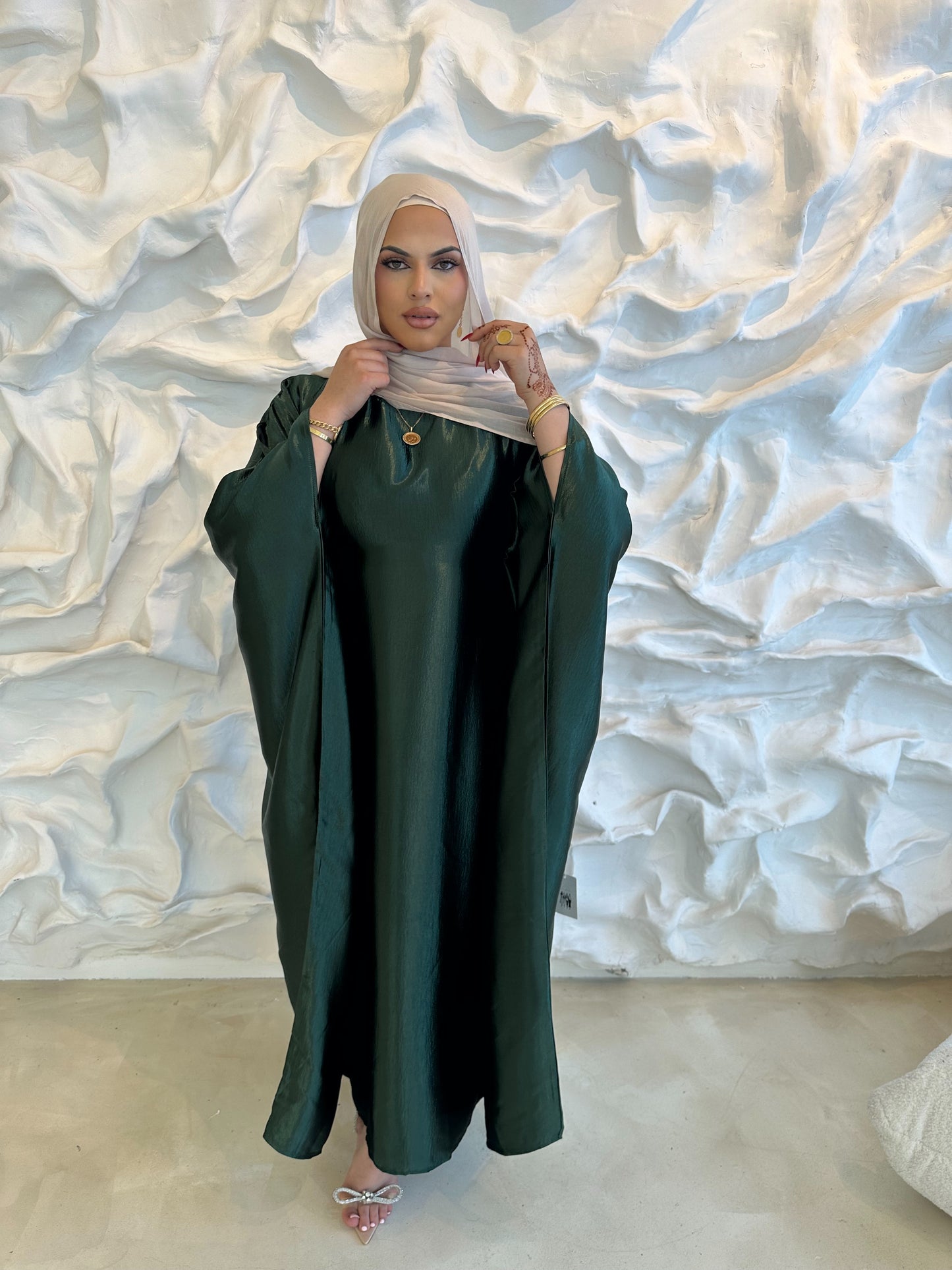 Sophia Butterfly Abaya- Dark Green