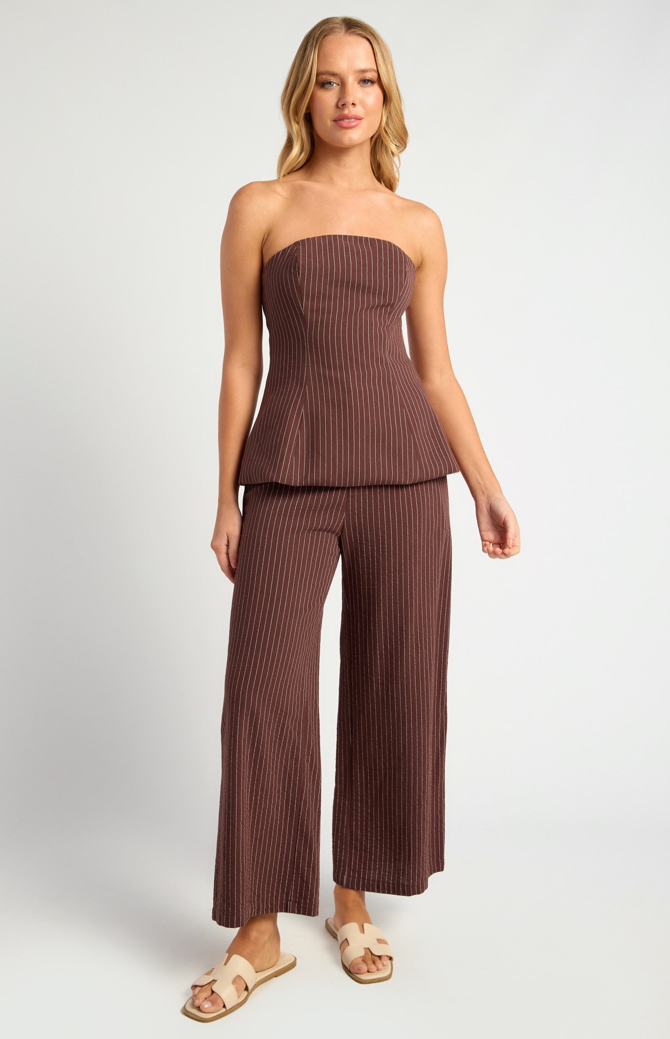 Pin Stripe Set- Brown