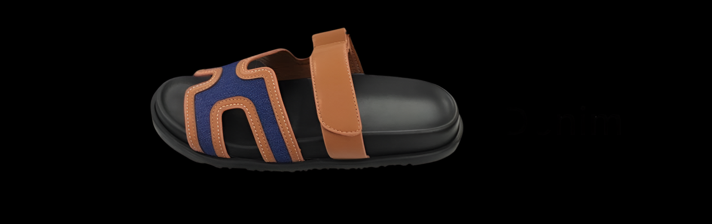 H Slides- Denim
