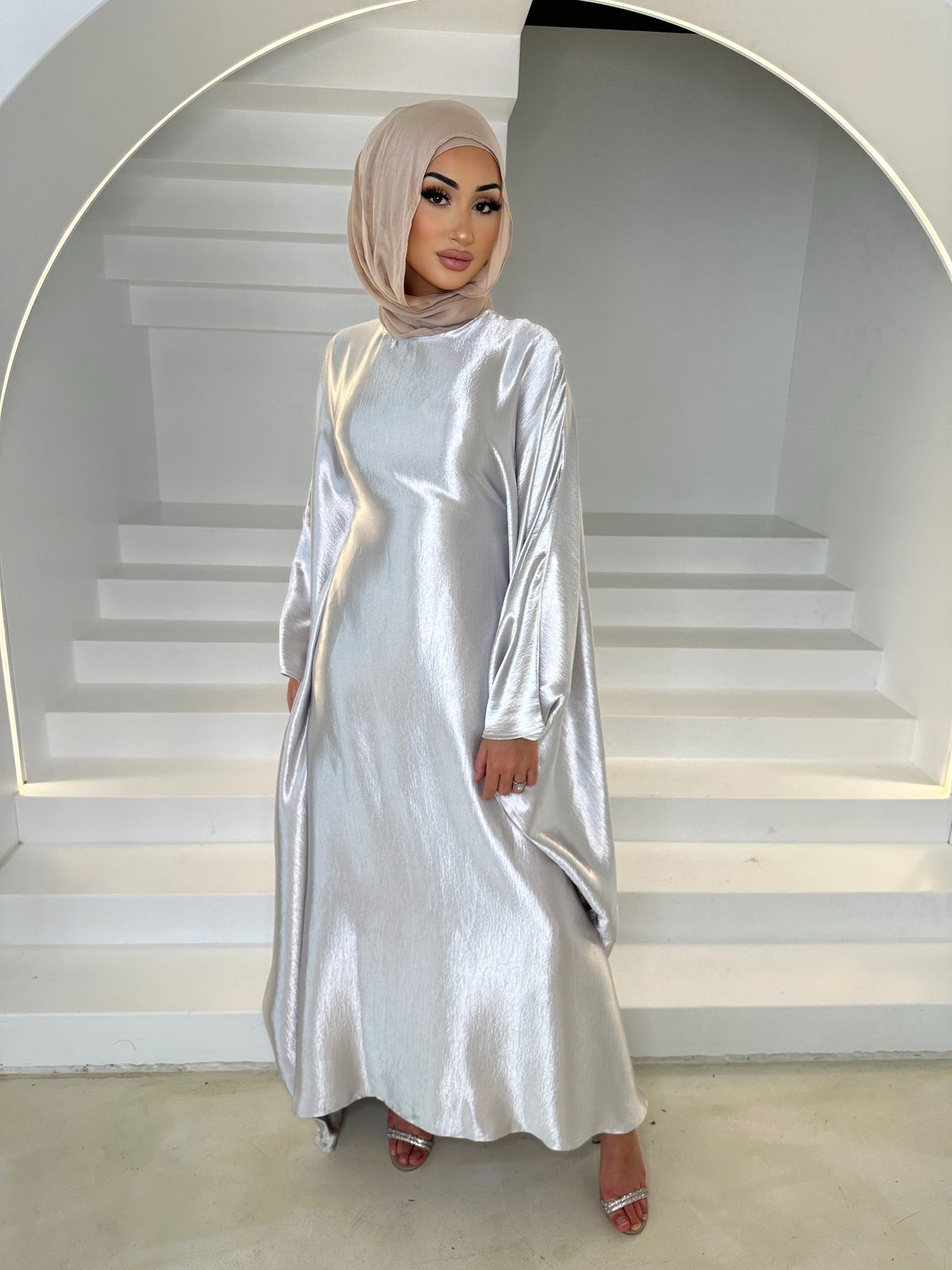 Sophia Butterfly Abaya- Grey