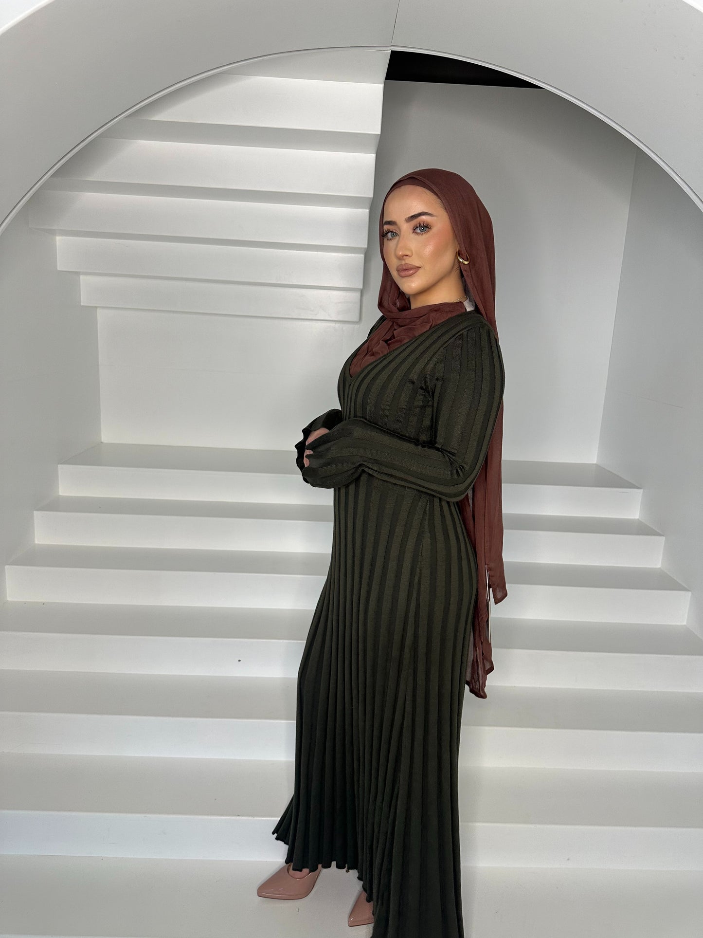 Razan Knit Dress (Khaki)