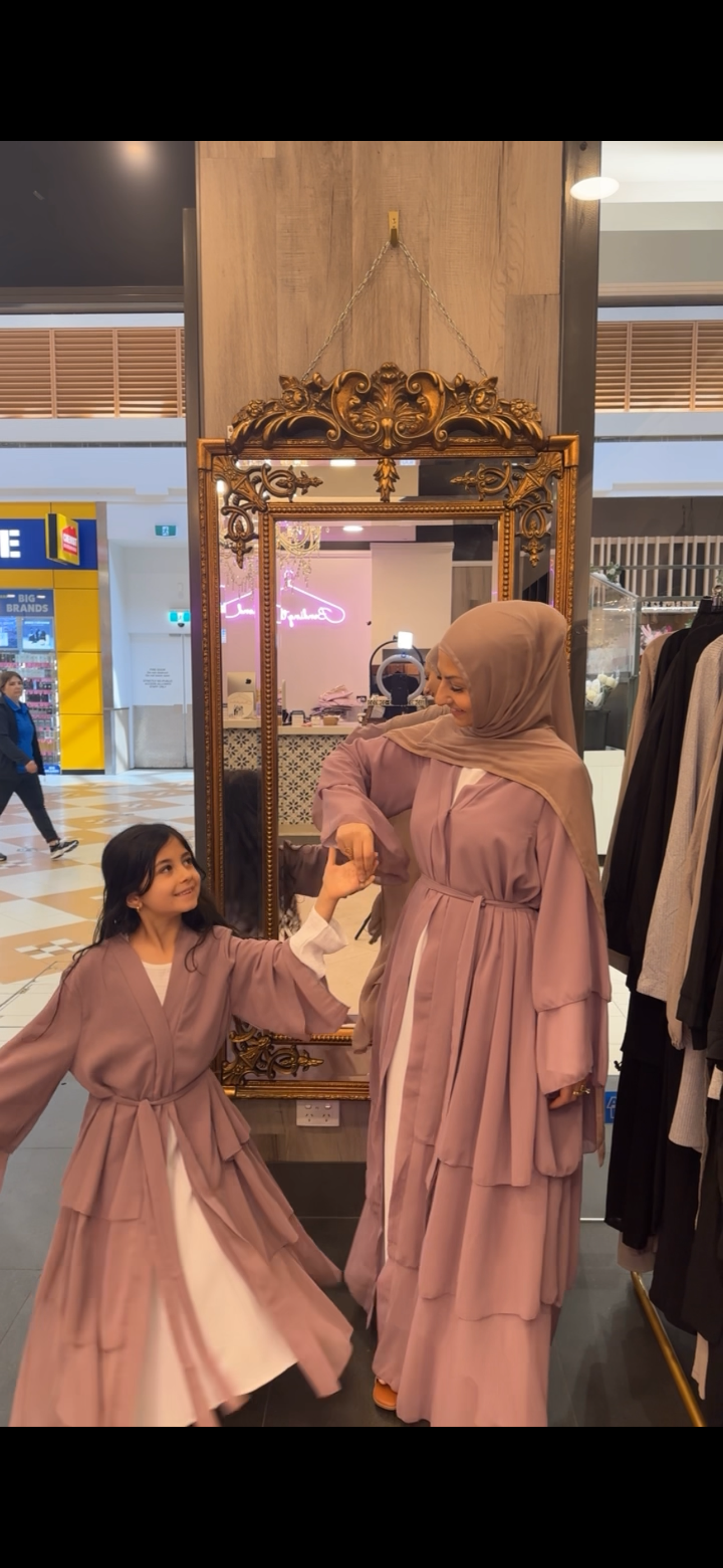 Kids Pink Ruffle Abaya