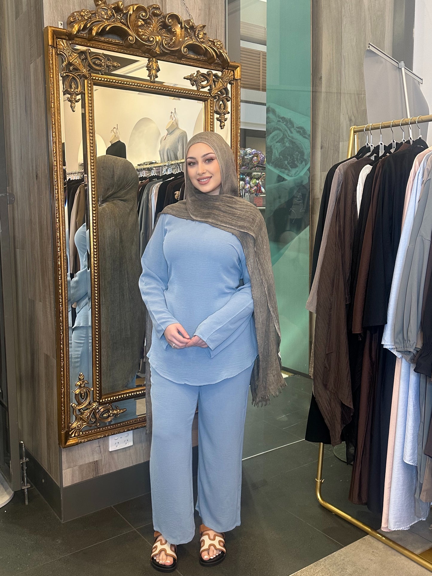 Myra tie set-Powder Blue