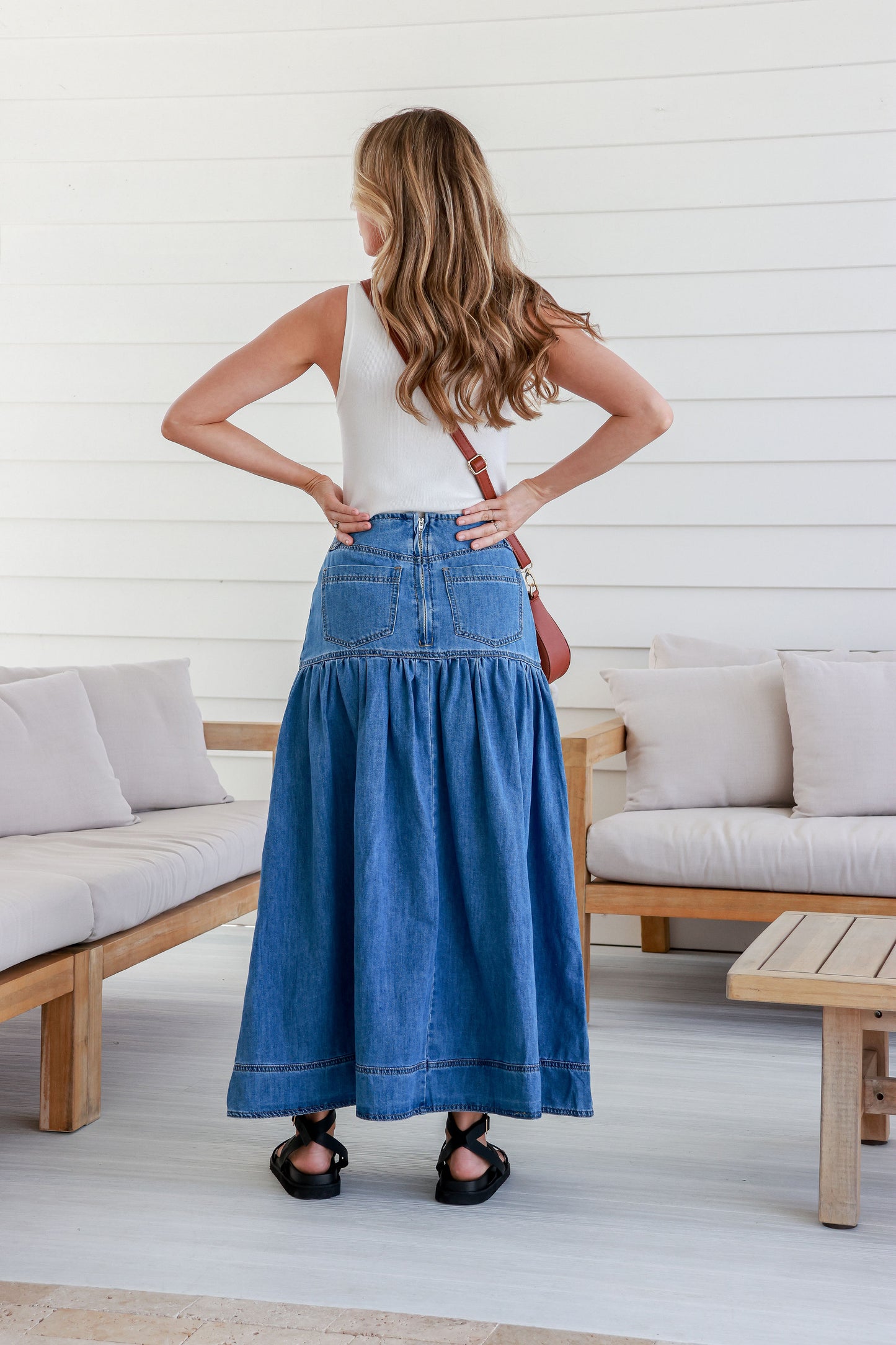 Lina Maxi Denim Skirt Indigo