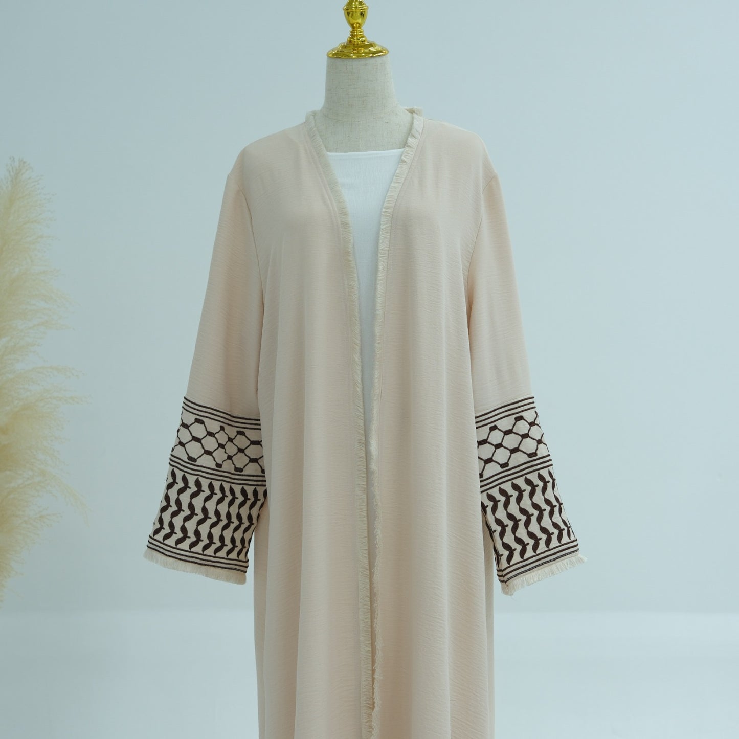 Palastine Open Abaya-Beige