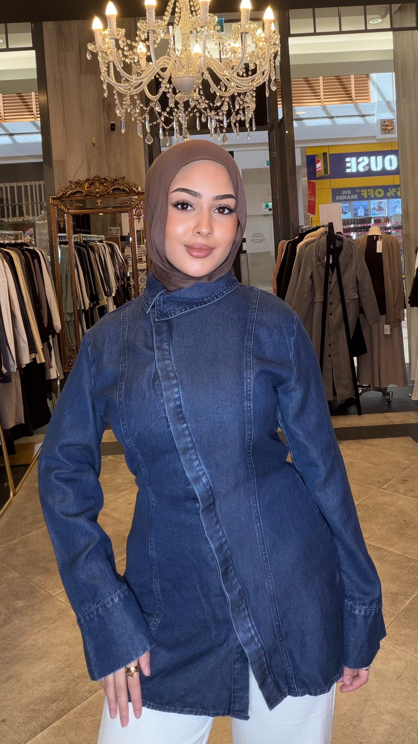Zayna asymmetric denim shirt