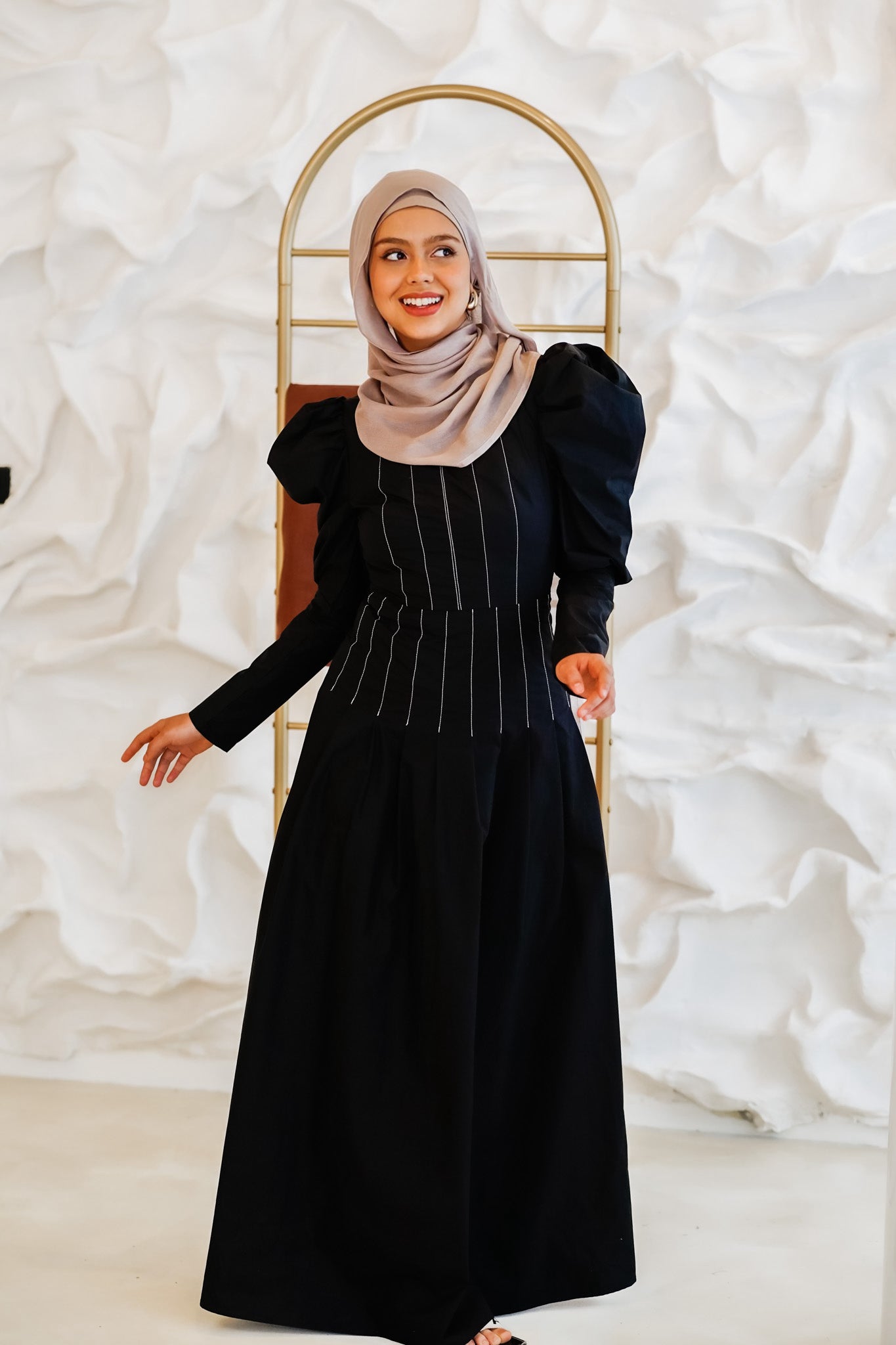 Eva Puff Sleeve Maxi Dress