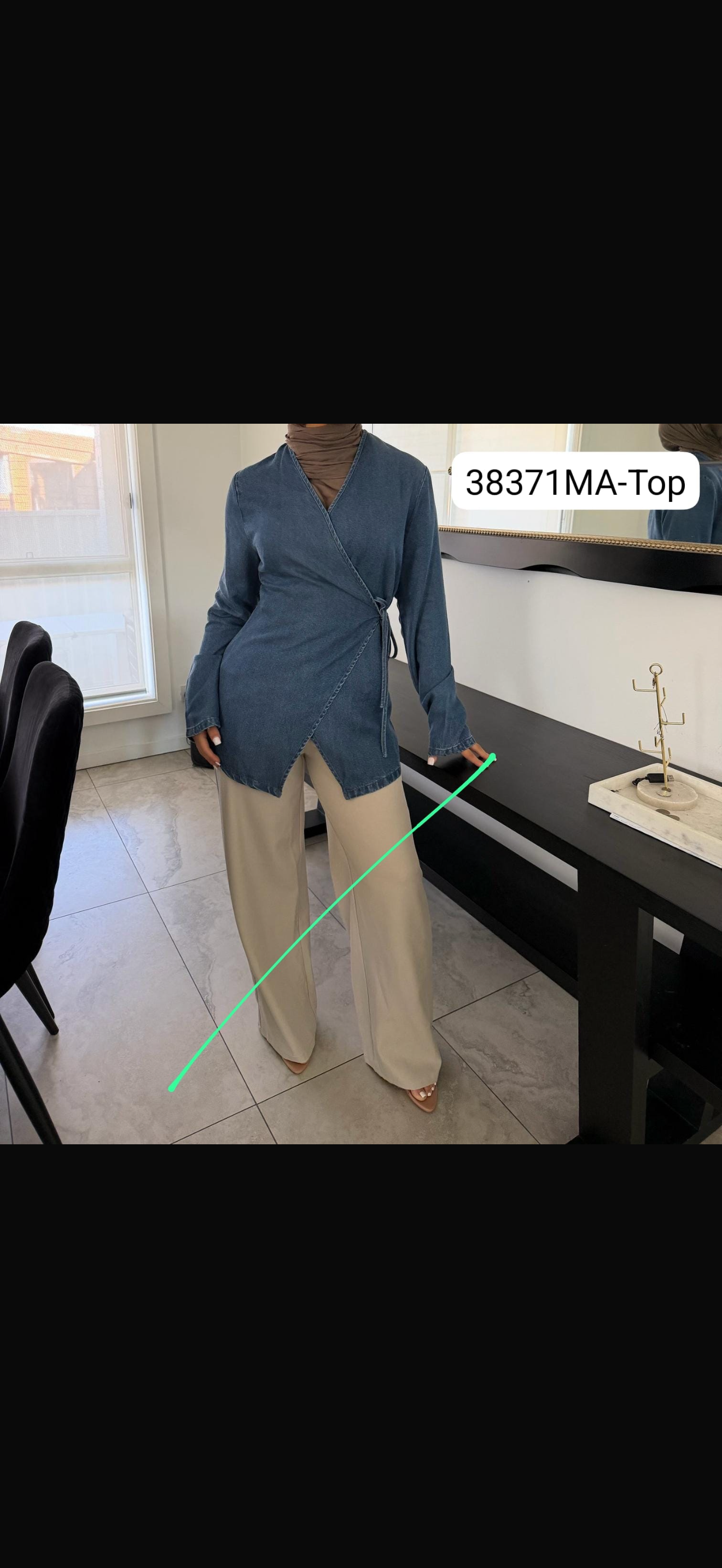 Maila Denim Wrap Top
