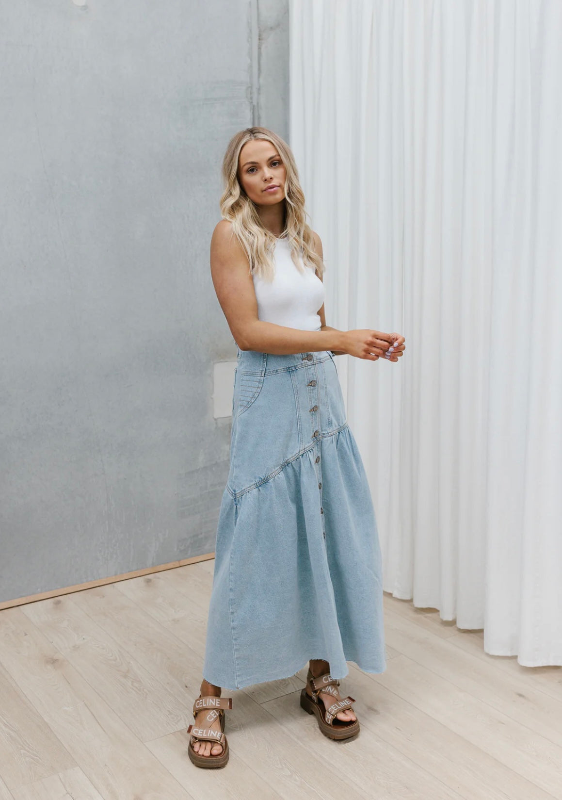 Hamilton Skirt- Denim Blue