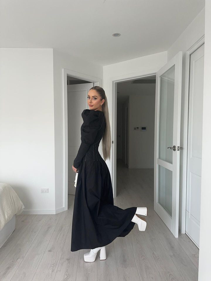 Eva Puff Sleeve Maxi Dress