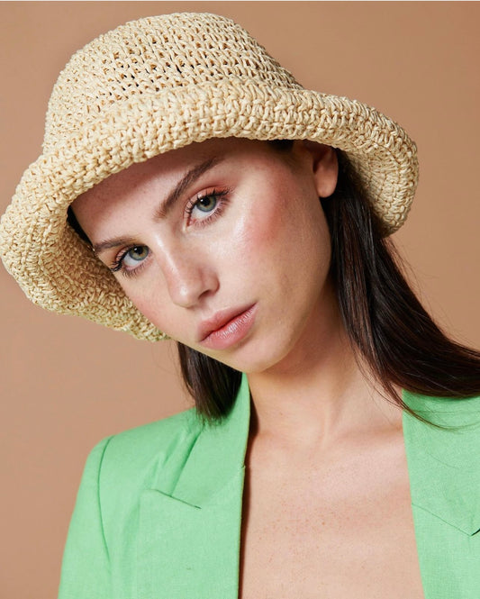 Dahlia Straw Bucket Hat