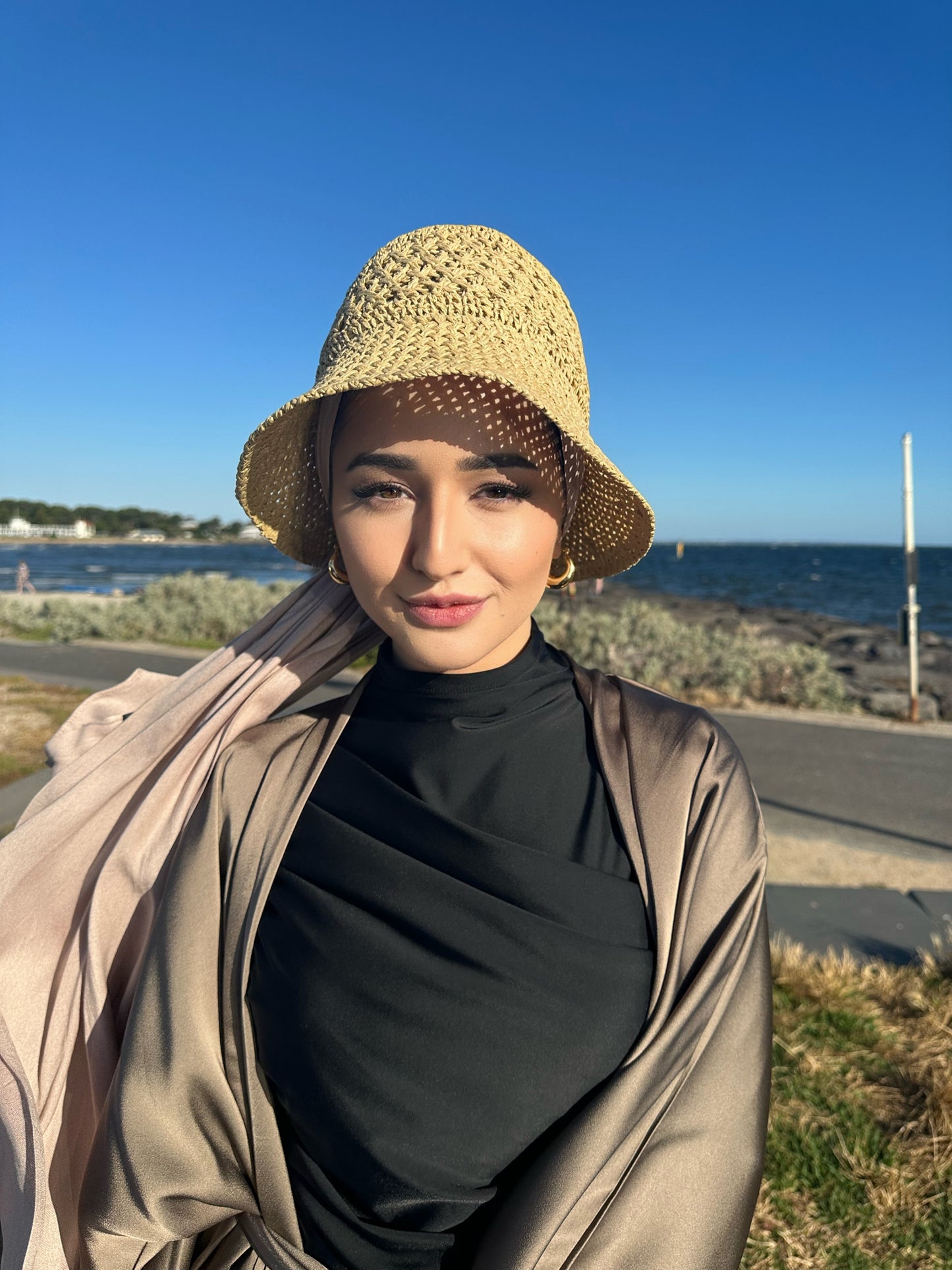 Macie Woven Straw Bucket Hat