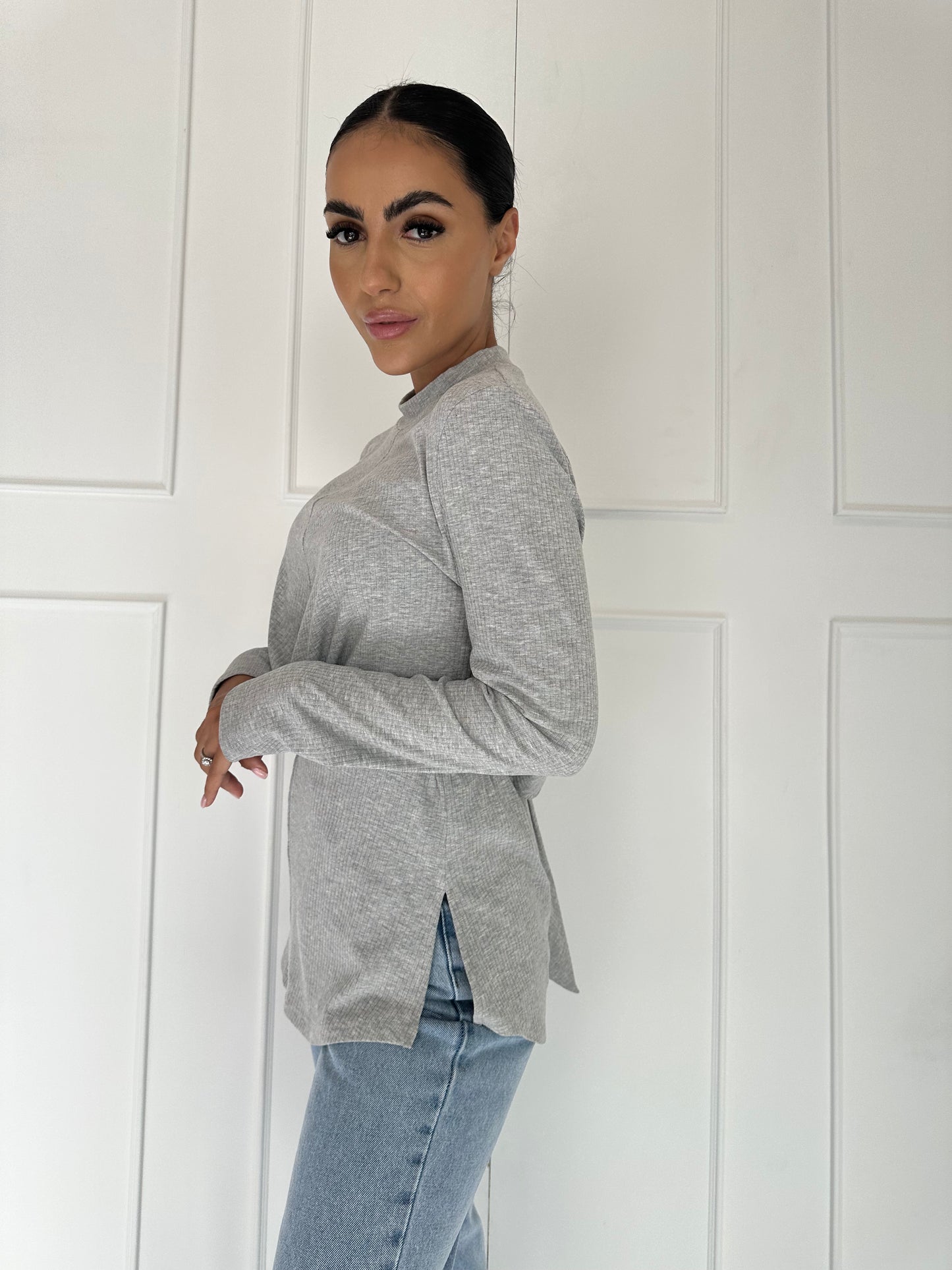 Dalal Wrap Top Grey