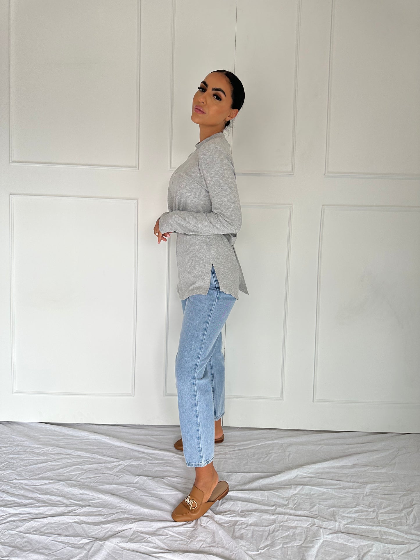 Dalal Wrap Top Grey