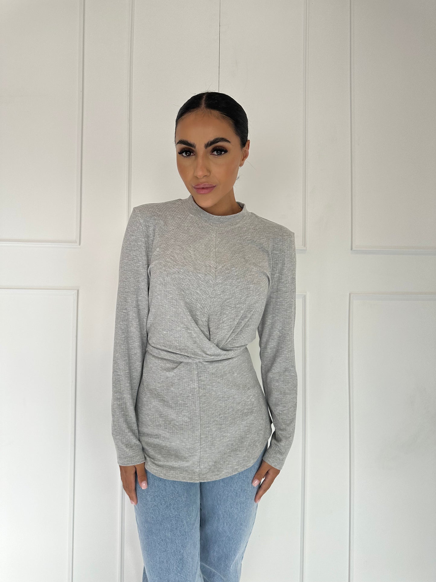Dalal Wrap Top Grey