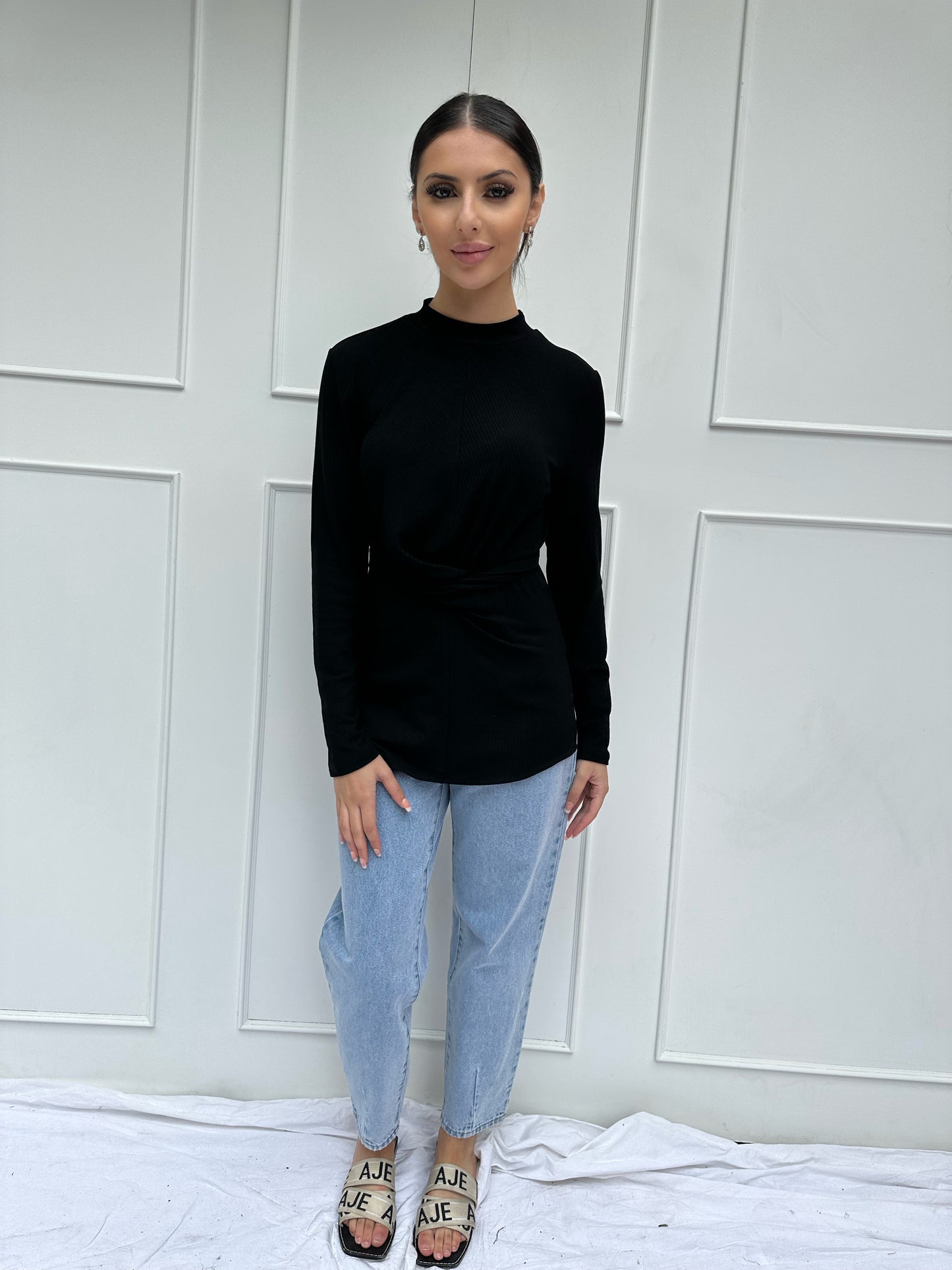 Dalal Wrap Top Black