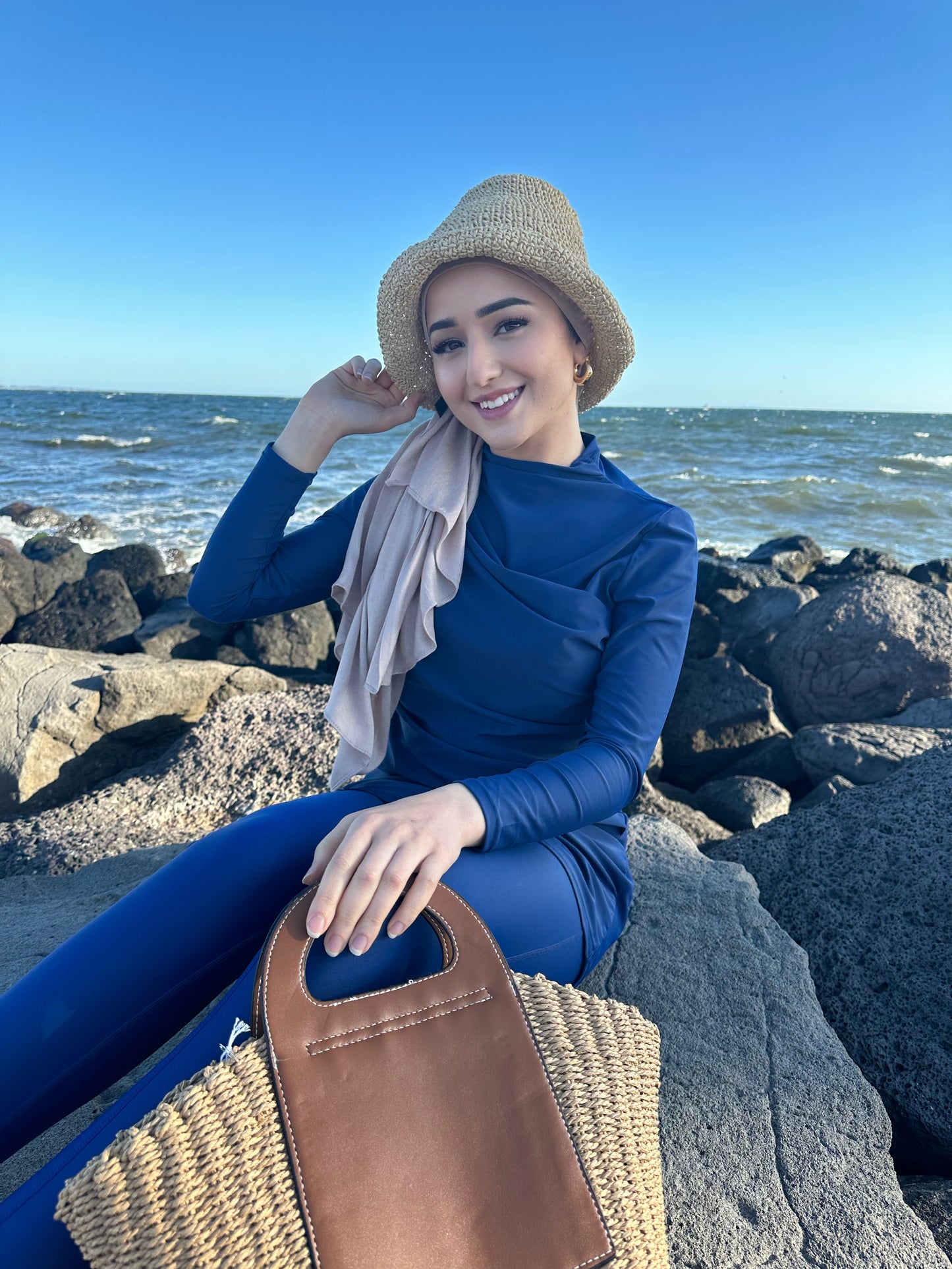 Dahlia Straw Bucket Hat