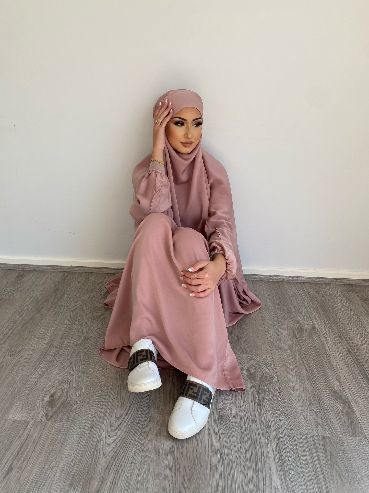 Sahar Jilbab Satin Pink