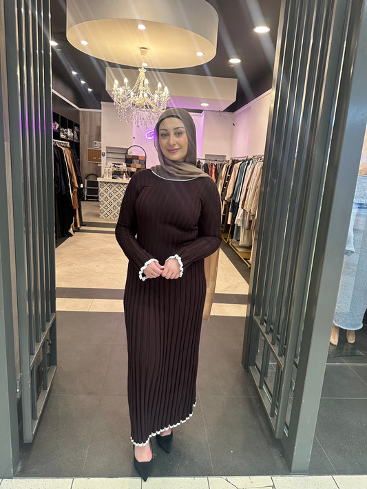 Samah ribbed dress (Brown)