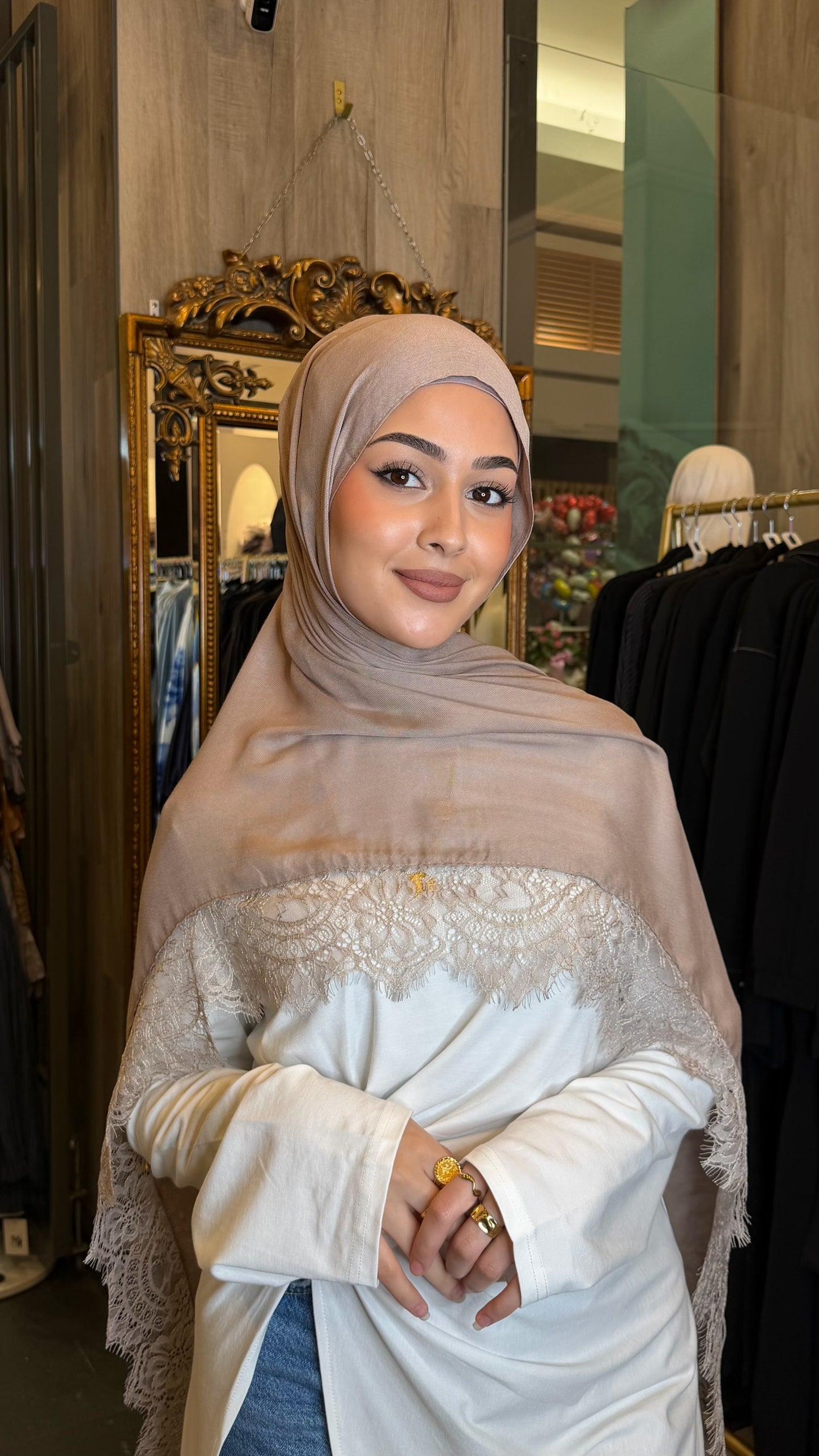 Lace Hijabs/Matching Cap