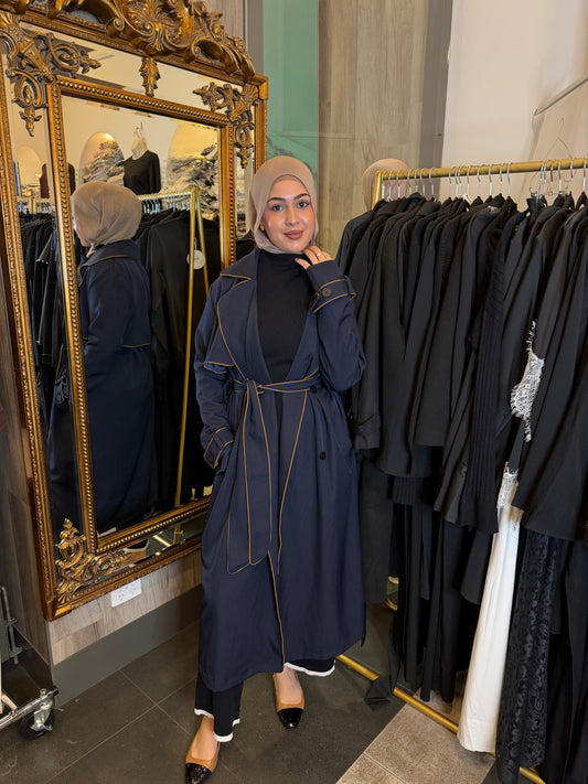 Rawan Contrast Trench Coat